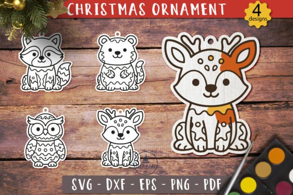 Download Woodland Animal Coloring Ornament SVG - Ornament svg Collection