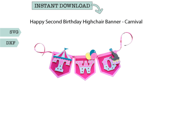 Download Happy Second Birthday Highchair Banner - Premium Resources