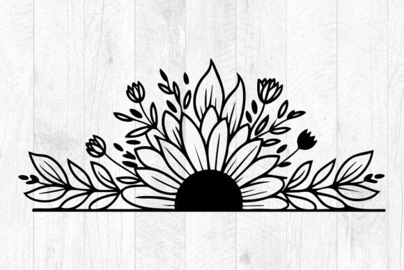 Download Sunflower Svg, Flower Svg,Half Sunflower - Flower svg Collection