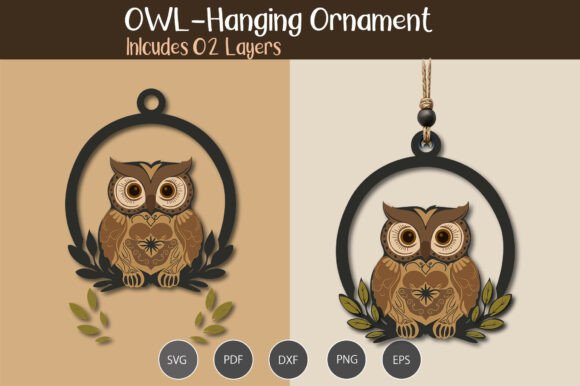 Download Owl Hanging Ornament SVG - Ornament svg Collection