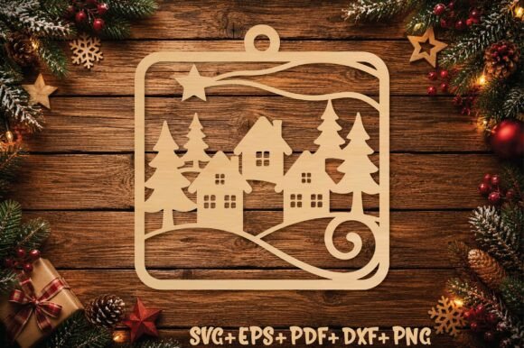 Download Winter Village Ornament SVG - Ornament svg Collection