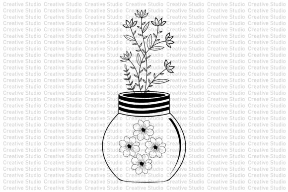Download Flower Jar Wildflower SVG Design Vector - Flower svg Collection