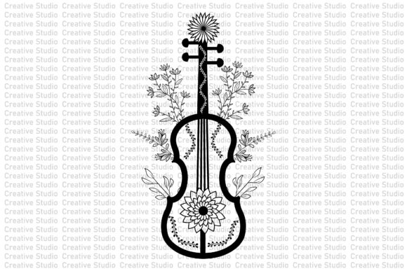 Download Violin Wildflower SVG Design Vector - Flower svg Collection