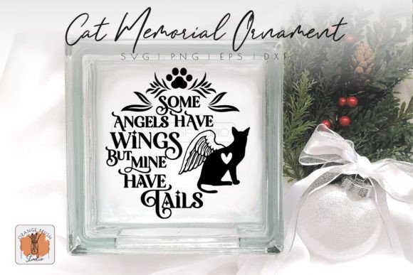 Download Angel Cat Memorial Round Ornament SVG - Ornament svg Collection