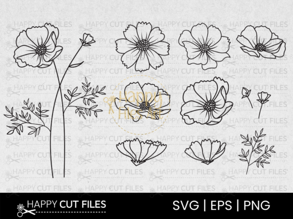 Download Cosmos Flower Svg Element Floral Bouguet - Flower svg Collection
