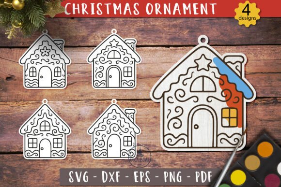 Download Gingerbread House Ornament SVG Christmas - Ornament svg Collection